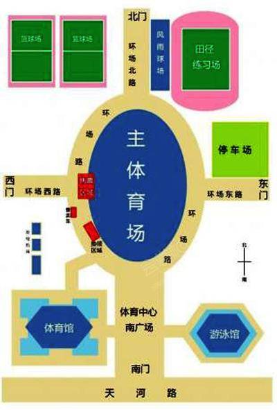 广州天河体育中心场地环境场地尺寸图